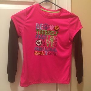 Inspiring pink and black long sleeve tee